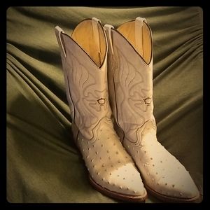 Ostrich cowboy boots men's size 8 Women's 10